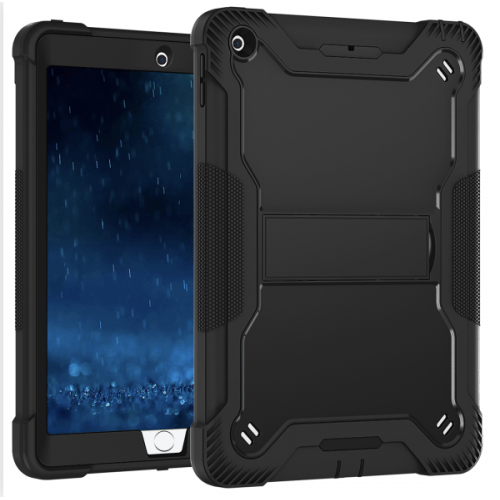  iPad 5 (2017) / 6 (2018) | 9.7'' ShockProof Rugged Armor Case with Kickstand Tablet Cover Case Pin Connectork & Black 