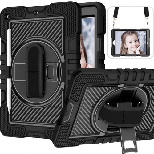 iPad-ShockProof Rugged Carrying Case with 360 Rotating Stand Holder Belt Clip Tablet Cover Case 