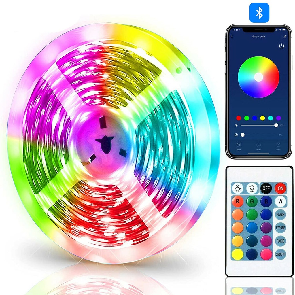 5V USB RGB Bluethooth + Remote Control Strip Light 4Meter WaterProof with Mood light for TV