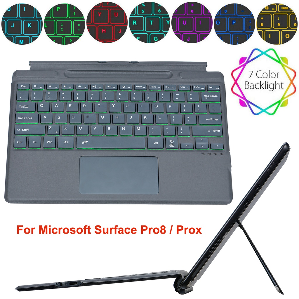 Wireless Keyboard Backlit Type Cover Trackpad for Microsoft Surface Pro8 / Prox