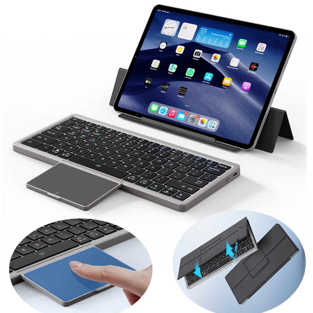 DUX DUCIS OK Series OK-01 Universal Bluetooth Keyboard with Cover and Stand Black