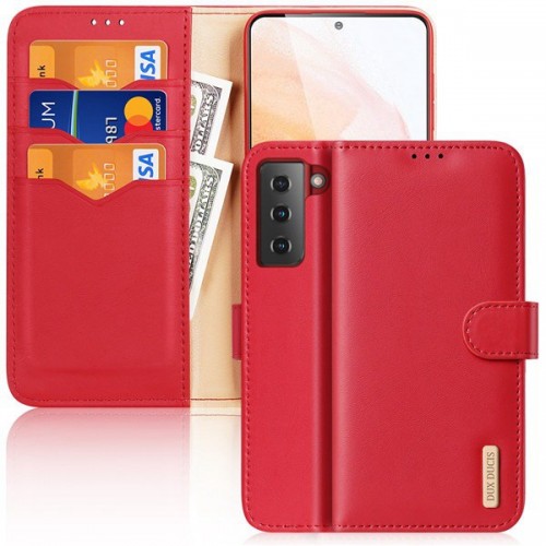 Samsung S22 Plus 5G Leather Wallet Phone Covers Cases Hivo Series (DUX DUCIS) Red