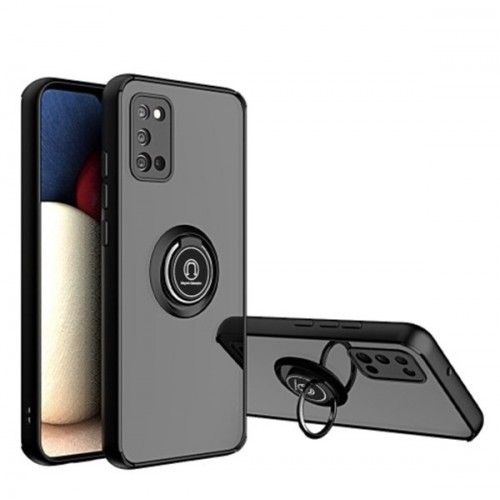Samsung NOTE 10 ShockProof Phone Covers Case with 360 Magnet Ring Holder TPU + PC Protective Case Black (Q Shadow) 