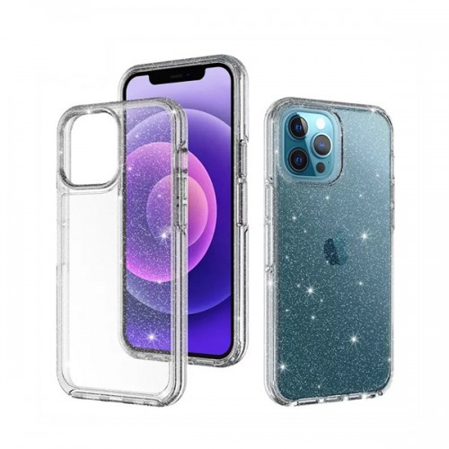 iPhone 14 Plus Glitter ShockProof Phone Case (YUVAL) Glitter TRANSPARENT