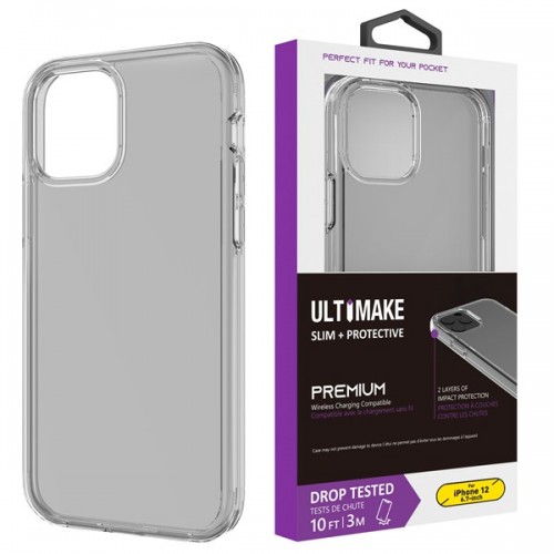 iPhone 11 Pro Max 6.5" Transparent ShockProof Phone Case (Ultimake) Black