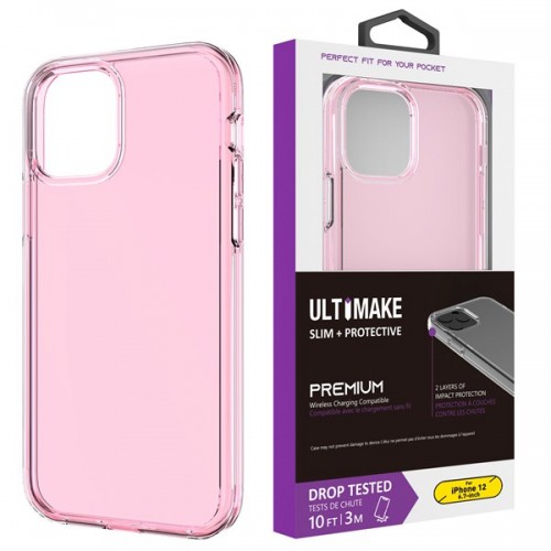 iPhone XR  Transparent ShockProof Phone Case (Ultimake) Pink