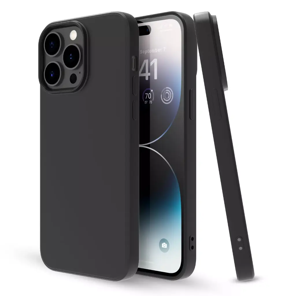 Silicone phone case without ring for Samsung A70 BLACK