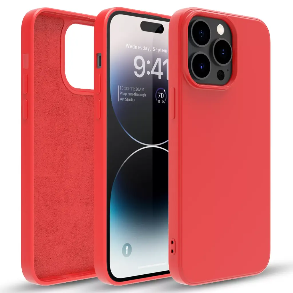 Silicone phone case without ring for Samsung A70 RED