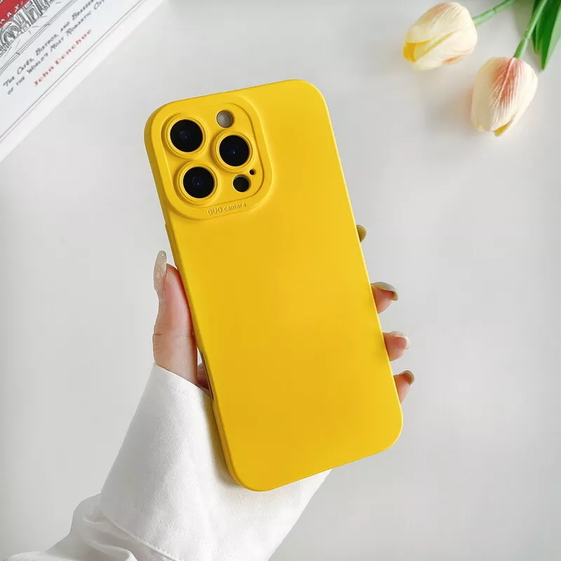 Silicone phone case without ring for samsung S10e YELLOW