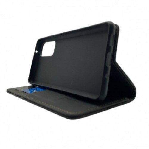 [M0710090214] Samsung A70 Nubuck Leather Wallet Flip Case 