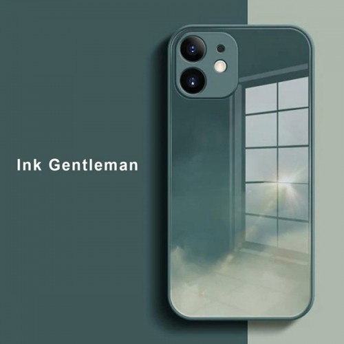 [M0610090006] iPhone 12 Pro Artistic ShockProof Phone Case (Biguo) Ink Gentleman Black