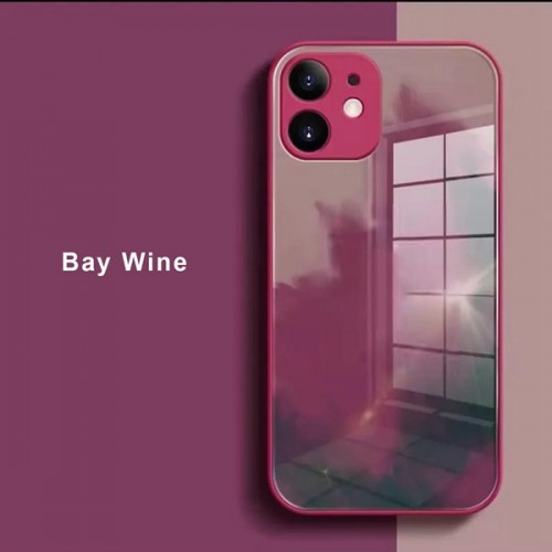 [M0610090021] iPhone 12 6.1 Artistic ShockProof Phone Case (Biguo) Bay Wine Red