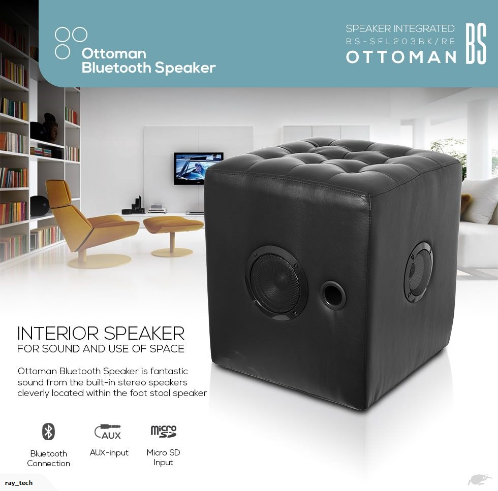 Portable Leather Ottoman Bluetooth Speaker Sofa