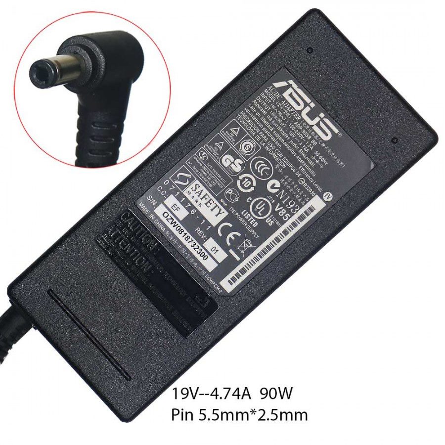 Asus Power Adapter AC Charger for asus X53U X53Z X550C X550CA X550CC X550CL 90W 4.74Amp