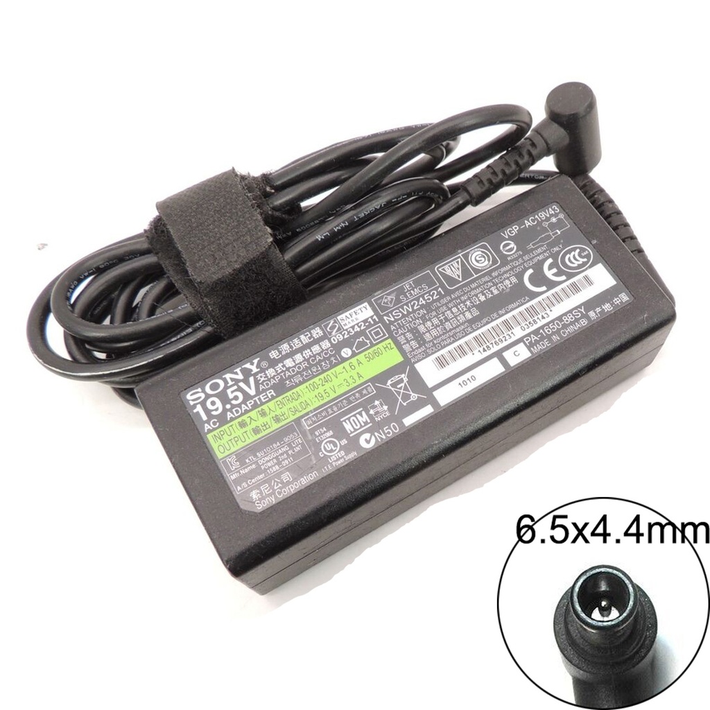 Sony Genuine 19.5V 3.3Amp 65W Charger Adapter for Sony Vaio