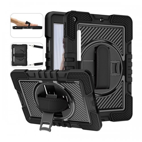 Samsung Tab A8.0 T510 T515 ShockProof Rugged Carrying Case with 360 Rotating Stand Holder Belt Clip Tablet Cover Case