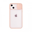 iPhone 12 Pro Max Slide Camera Lens Protection Cover Phone Case ShockProof TPU (Case Mate) Pink Red