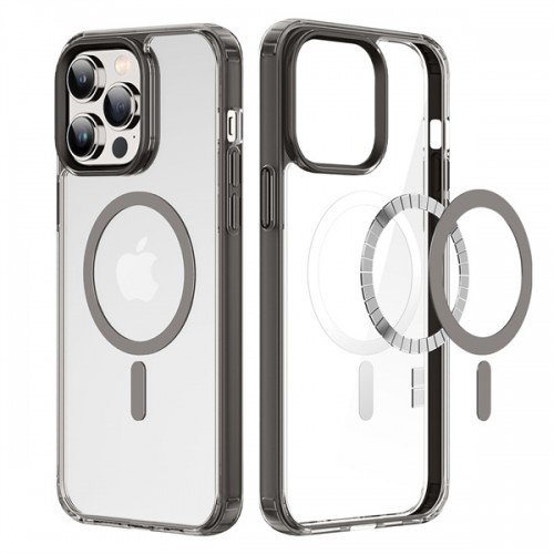 [M0970090228] iPhone 14 Plus MagSafe Clear Phone Cover Case Clin Mag Series Grey / Pin Connectork Border (DUX DUCIS) Grey