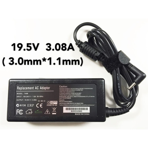 [L0100060005] Asus 19.5V 65W AC Adapter for ASUS Eee Pad (Eee Slate) EP121 Tablet PC Charger